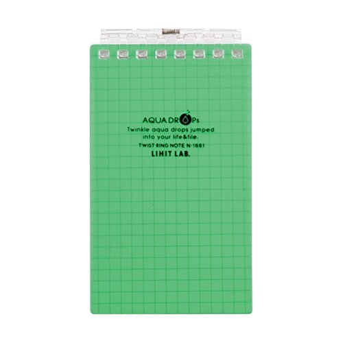 N-1661-6 アクアドロップス ツイストノート メモサイズ 黄緑 N-1661-6 リヒトラブ 4903419310356（400セット）