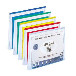 F-75SMｱｲ クリヤーケース（マチ付） Ｂ４・Ｓ型 藍 リヒトラブ 4903419127916（30セット）