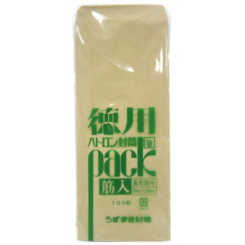 ｼ-304 徳用 筋入り口・入口ハトロン状ぶくろ 長形4号 100枚 シ304 菅公工業 4971655523045（80仕掛ける）