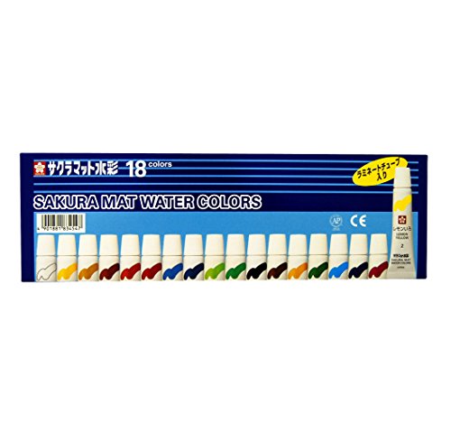 EMW18 櫻 引っ敷き水彩画 ラミネートチューブ入り口・入口 18色 EMW18(18色入) 櫻クレパス 4901881834547