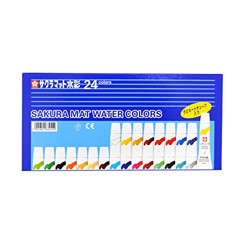 EMW24 櫻 引っ敷き水彩画 ラミネートチューブ入り口・入口 24色 EMW24(24色入) 櫻クレパス 4901881834554