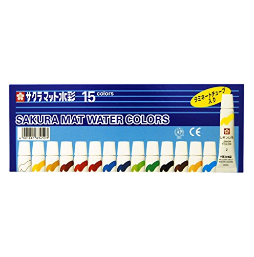 EMW15 櫻 引っ敷き水彩画 ラミネートチューブ入り口・入口 15色 EMW15(15色入) 櫻クレパス 4901881834523（80書き割り）