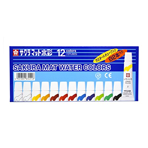 EMW13 桜 引っ敷き水彩画 ラミネートチューブ入り口・入口 12色 白2本入 EMW13(13色入) 桜クレパス 4901881834516（90仕掛ける）