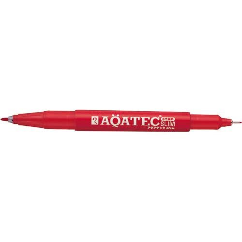 寺西化学工業 MAQ70-T2 マジック アクアテックスリム 赤 MAQ70T2 寺西化学工業 4902071653726（100セット）