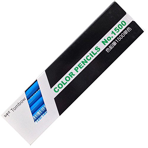 トンボ 色鉛筆 1500 単色 薄青 1500-14(12本入) トンボ鉛筆 4901991001532（100書き割り）