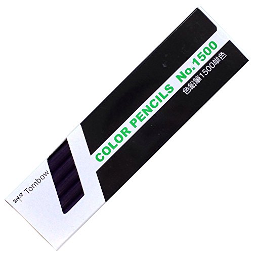 トンボ 色鉛筆 1500 単色 紫 1500-18(12本入) トンボ鉛筆 4901991001303（100書き割り）