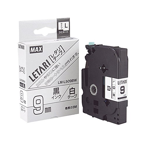 LM-L509BWｼﾛ MAX ラミネートテープ LM-L509BW 9粍 マックス 4902870052829