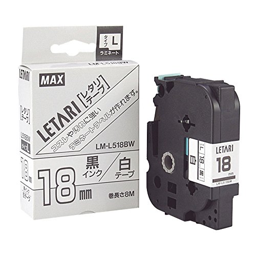 LM-L518BWｼﾛ MAX ビーポップミニ用ラミネートテープ LM-L518BW 18粍 マックス 4902870052966（40書き割り）