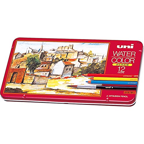 UWC12C uni 水彩画色鉛筆 お水色つや 12色 三菱鉛筆 4902778468432