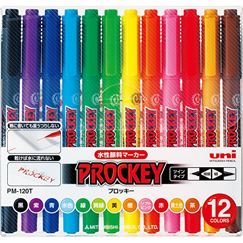 PM120T12CN 三菱鉛筆ユニ プロッキー 12色 三菱鉛筆 4902778124154（50セット）