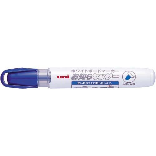 uni ホワイトボードマーカー お知らセンサー 中字丸芯 青 三菱鉛筆 4902778761403（100セット）