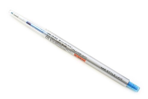 uni ゲルインクボールペンノック式 スタイルフィット 0.28 ライトブルー 三菱鉛筆 4902778092415（90セット）