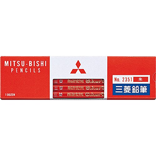 K2351 三菱鉛筆 朱芯木筆(12本入) 三菱鉛筆 4902778971987