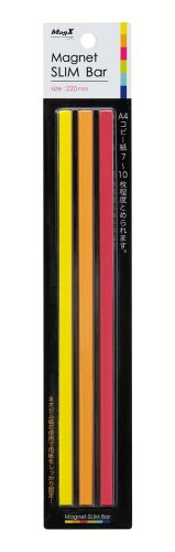 MSLB-220-3PH マグエックス マグネットスリムバー 220mm 3色(黄・桃・橙)(3本入) マグエックス 4535627108885（60セット）