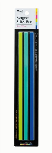 MSLB-220-3PC マグエックス マグネットスリムバー 220mm 3色(水色・青・黄緑)(3本入) マグエックス 4535627108892（60セット）