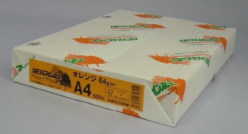 紀州製紙 ニューファインカラー a4 オレンジ色   北越会社企業 4535449318219（10仕掛ける）