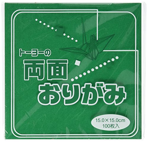 トーヨー 62108 単色両面折紙15cm 緑 赤 ￥540 トーヨー 4902031271717（40セット）