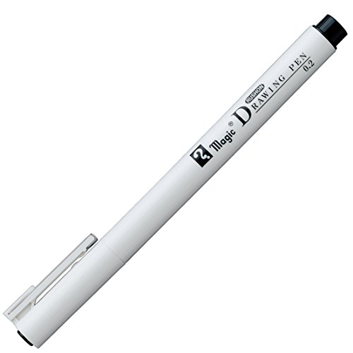 マジック 水性ペン ラッション ドローイングペン 0.2 MRDP-02-T1 黒 寺西化学工業 4902071610033（80セット）