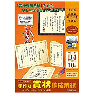 ササガワ 手作り表彰状仕立て上げる質問用紙 B4 皮膚軟化剤 10-1968 ササガワ 4974268253682