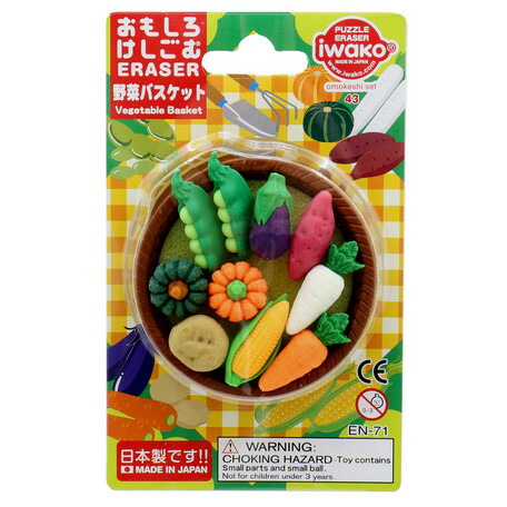 ER-BRI048 ブリスターパック おもしろ消しゴム 野菜バスケット イワコー 4991685160072（60セット）