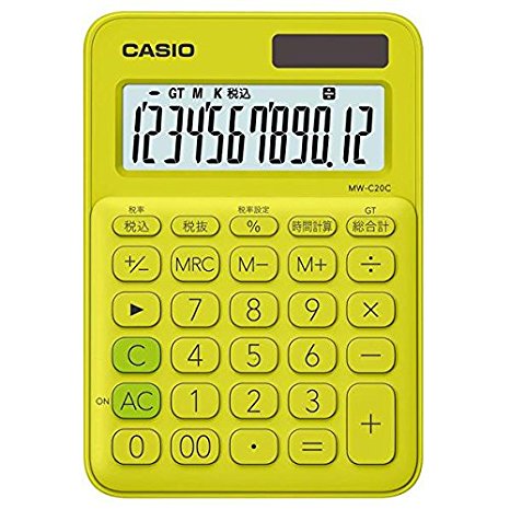 2020新発 楽天市場 1122円 10セット カシオ 電卓 12桁 ライムグリーン ｃａｓｉｏ カラフル電卓 ミニジャストタイプ ｍｗ ｃ20ｃ ｙｇ 10セット オフィスジャパン 無料長期保証 Prcs Org Pk