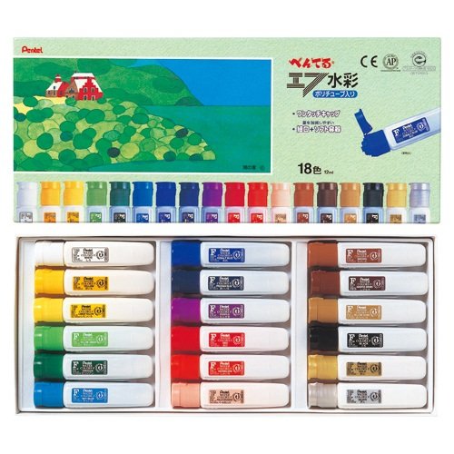 WFC1-18 PT ポリチューブえのぐ WFC1-18 18色 ぺんてる 4902506189509（10セット）