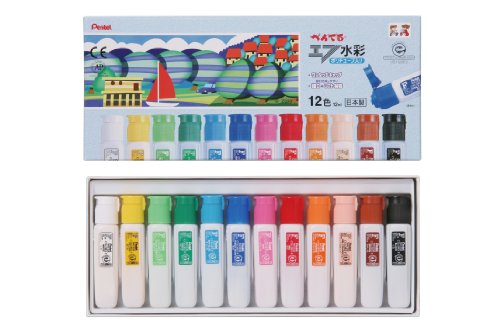 WFC2-12 ぺんてる エフ水彩画 ポリ熱電子管入り口・入口 12色(12mL*12色) ぺんてる 4902506189523