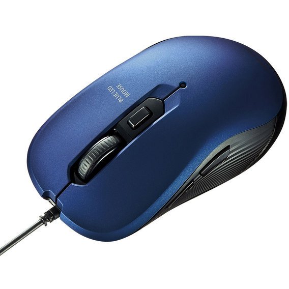 サンワサプライ 有線ブルーLEDマウス ブルー MA-BL114BL サンワサプライ 4969887695074（40セット）
