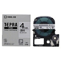 テプラ・プロ テープカートリッジ 透明ラベル 黒文字 4mm ST4K キングジム 4971660760091（120セット）