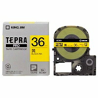 テプラ・プロ テープカートリッジ カラーラベルパステル 黄 36mm SC36Y キングジム 4971660751419(80セット)