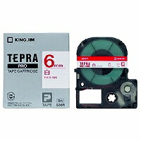 テプラ・プロ テープカートリッジ 白ラベル 6mm 赤文字 SS6R キングジム 4971660752416（120セット）