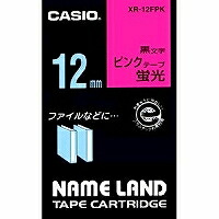 XR-12FPKﾋﾟﾝｸ CASIO  螢光磁気テープ XR-12FPK 12粍 カシオ計算機 4971850153382（100書き割り）