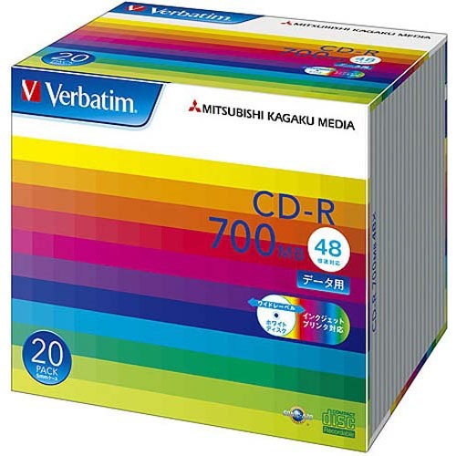 バーベイタム CD-R 700MB マイコン資料用 48倍速相応う 20枚 SR80SP20V1 Verbatim Japan 4991348061388（20仕かける）