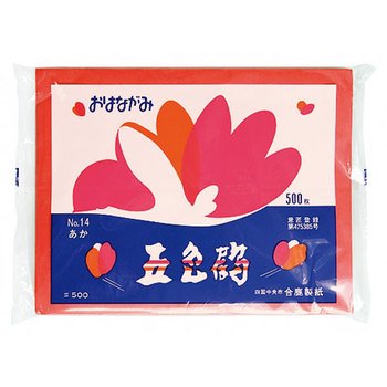 合鹿 色京花五色鶴 赤 500枚 合鹿製紙 4973166005638（20仕掛ける）