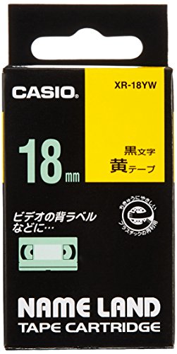 XR-18YWｷｲﾛ カシオネームランドテープカートリッジ XR-18YW カシオ計算機 4971850123224（20仕掛ける）