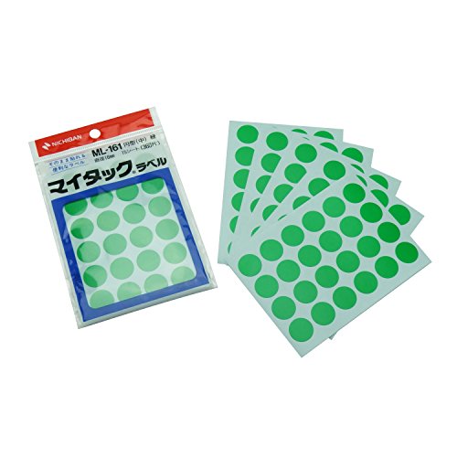 ニチバン マイタックラベル 円型(中) 15シート(360片) 緑 ML-161 ニチバン 4987167001155（60セット）｜オフィスジャパン 9,280円