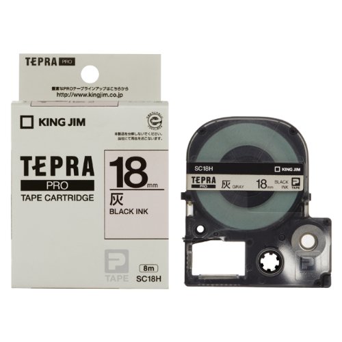 テプラ・プロ テープカートリッジ カラーラベルパステル 灰 18mm SC18H キングジム 4971660766208(20セット)