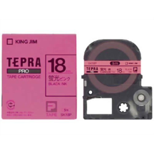 テプラ・プロ 磁気テープ薬莢 色合い付け札 螢光 サクラ色 18粍 SK18P 第一人者体育館 4971660767908（20仕掛ける）