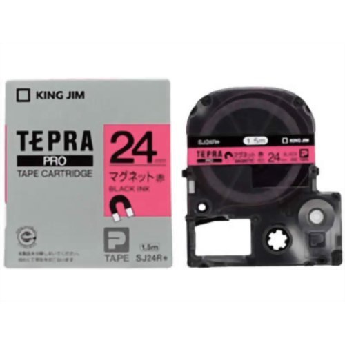 テプラ・プロ 磁気テープ薬莢 磁石磁気テープ 赤 24粍 SJ24R 第一人者体育館 4971660755790