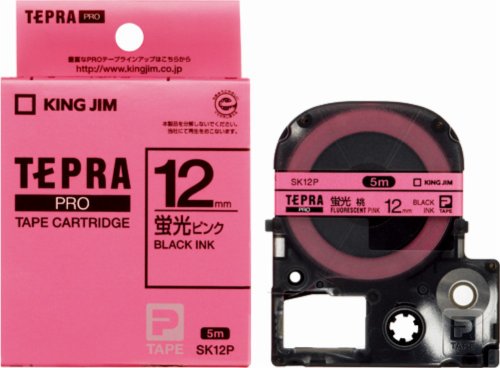 テプラ・プロ 磁気テープ薬莢 色合い付け札 螢光 サクラ色 12粍 SK12P 第一人者体育館 4971660752355（70仕掛ける）