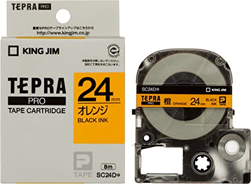 テプラ・プロ 磁気テープ薬莢 色合い付け札 淡彩 オレンジ色 24粍 SC24D 第一人者体育館 4971660760879（20仕掛ける）