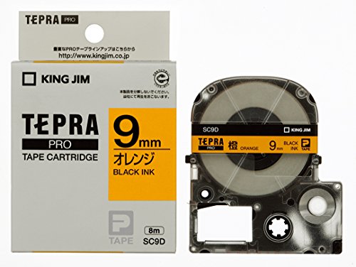 テプラ・プロ 磁気テープ薬莢 色つや下げ札 淡彩 オレンジ色 9粍 SC9D 第一人者体育館 4971660760862