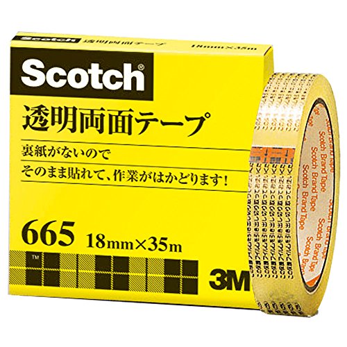 単価1811円 40セット 3Ｍ 透明両面テープ 18ｍｍ×35ｍ 665-3-18 紙箱