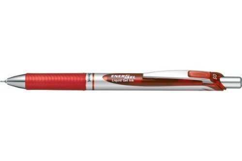 BLN75Z-B ぺんてる ノック式エナージェル ゲルインキボールペン 0.5mm 赤 シルバー軸/赤 BLN75Z-B ぺんてる 4902506254719