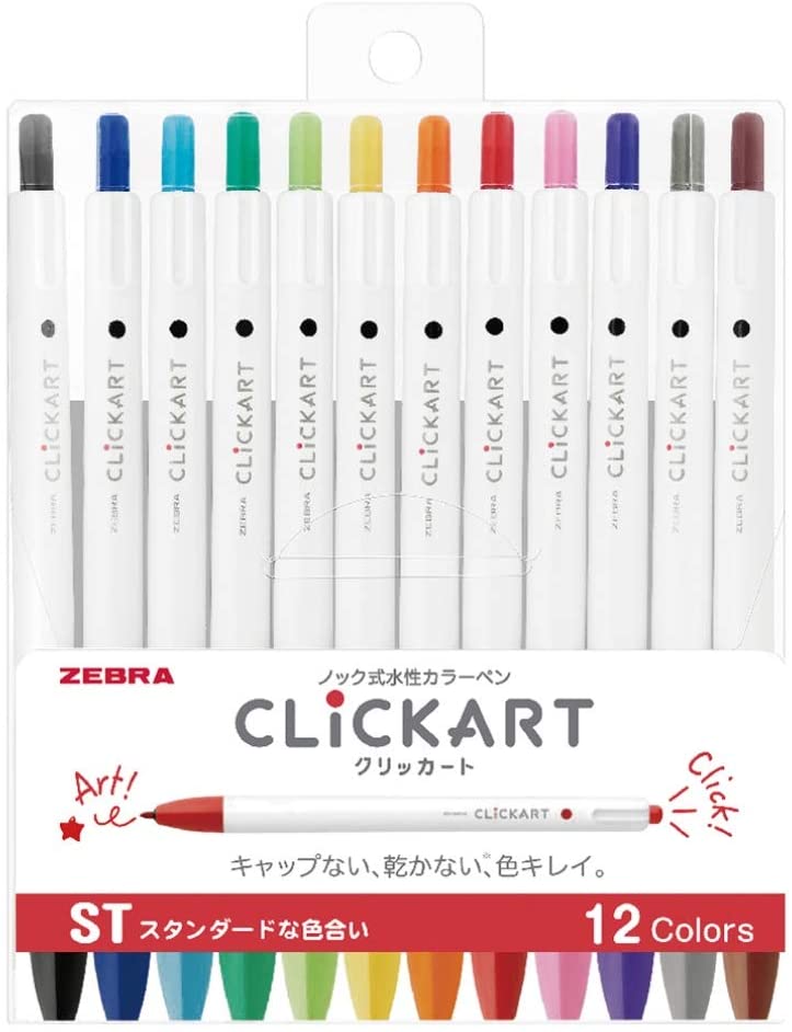 WYSS22-12CST ゼブラ 水溶性書き込み クリッカート ST12色書き割り WYSS22-12CST  4901681382316