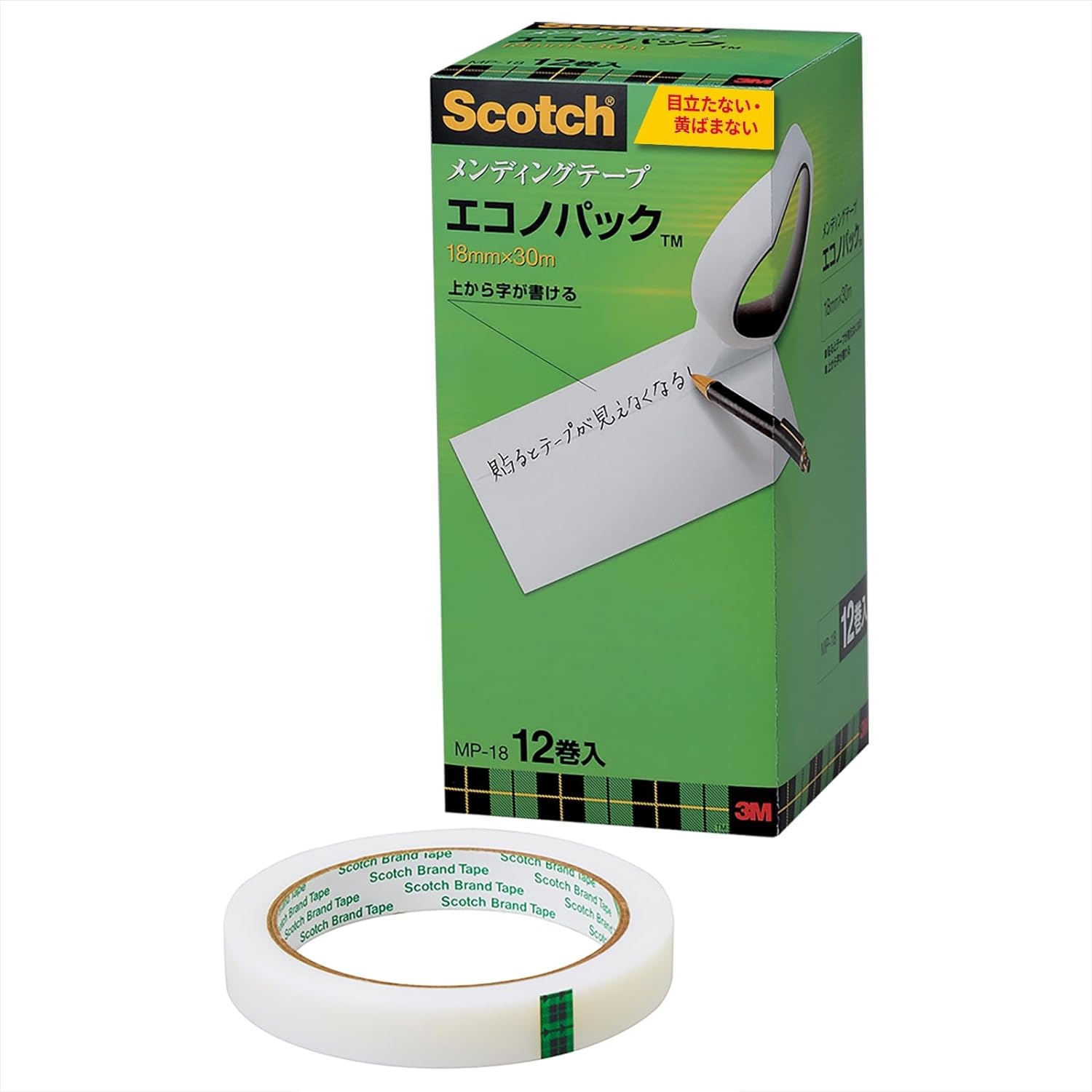 スリーエムジャパン メンディングテープ MP-18 18mm×30m 12巻 4519001289575（5仕かける） 日用品雑貨・文房具・手芸-セロハンテープ