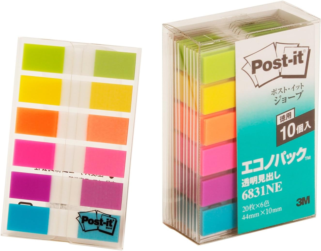 スリーエムジャパン Post-it 6831NE 澄み切った総目録 混色 10冊 4519001632692（30仕掛ける）