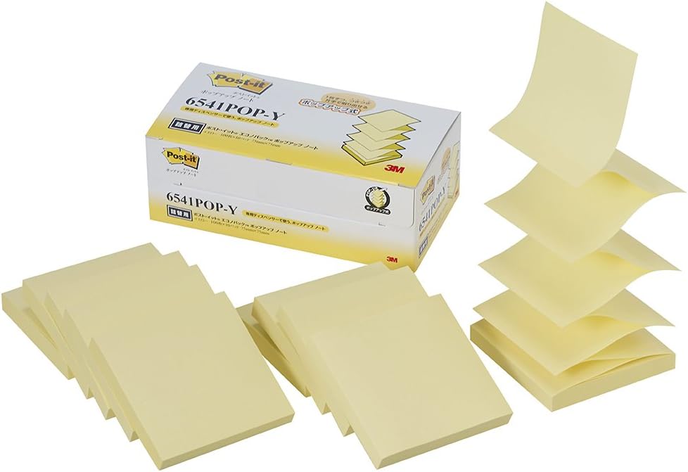 スリーエムジャパン Post-it 6541POP-Y ポップアップ詰換用 黄 4547452769476（10仕掛ける） ノート・メモ帳-文房具・事務用品-付箋紙