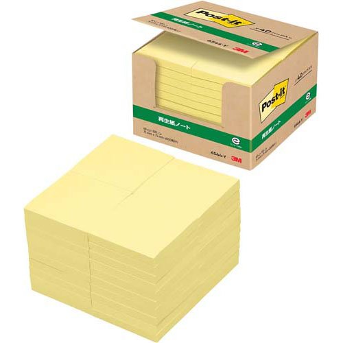 スリーエム 郵便受けイット原則としてねばり着く生産物 御勤め用容器に並べる 万覚え帳 黄色 75mm×75粍 100枚×40パッド 6544-Y ふせん 付け紙 お得容器に並べる 郵便受けイット】（10書き割り）