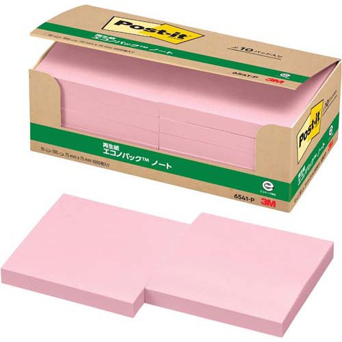 スリーエム 郵便受けイット原則としてねばり着く生産物エコノ容器に並べる 万覚え帳 さくら色 75mm×75粍 100枚×10パッド 6541-P ふせん 付け紙 お得容器に並べる [郵便受けイット] 4519001541291（30書き割り）